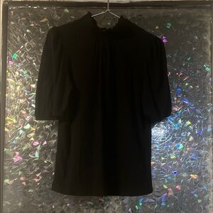 Who What Wear Black Ribbed 3/4 Sleeve Blouse